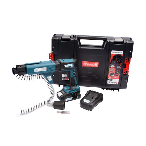 XTLINE XT102825-1B2B / Akkus gipszkarton csavarhúzó, szénkefe nélküli 18V, akkumulátor, töltő